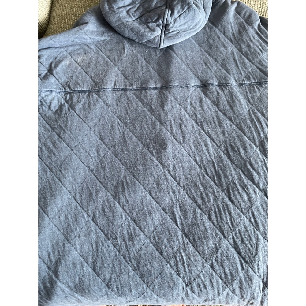 Old Navy Womens Quilted Half Zip Hoodie Blue Oversized Sweatshirt Plus Size 4X - Picture 13 of 14